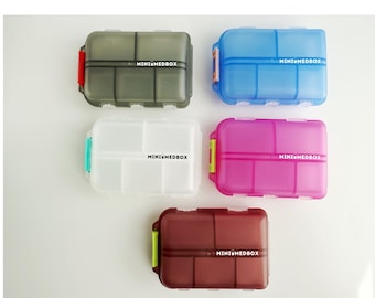 Pastillero con etiquetas impermeables para medicamentos: Organizador de bolsillo para farmacia