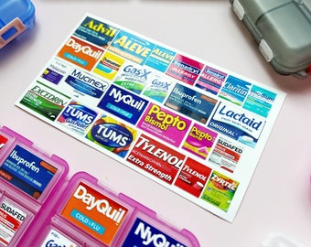 Etiquetas de medicamentos: pegatinas impermeables para pastilleros