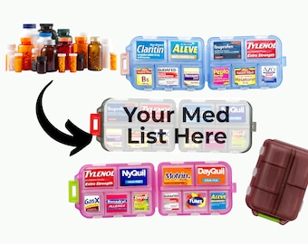 Pastillero personalizado con etiquetas impermeables - Pastillero de viaje