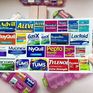Medication Labels: Waterproof Pill Box Stickers