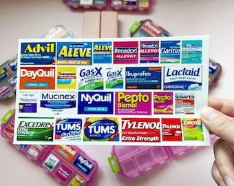 Etiquetas de medicamentos: pegatinas impermeables para pastilleros