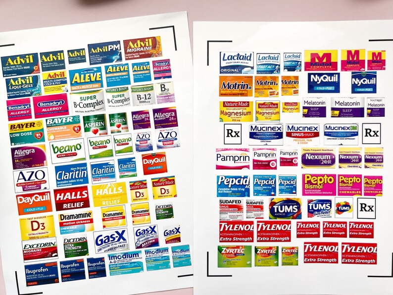 Medicine Labels Peel and Stick Medication Labels Pill Box Label Pocket