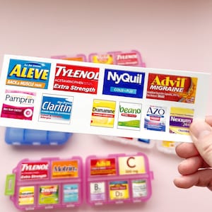 Aangepaste zakapotheeklabels (geen doos), gepersonaliseerde pillendooslabels Aangepaste reispillendoos medicijnen Peel-and-Stick-labels