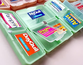 Pastillero personalizado: etiquetas impermeables, farmacia de bolsillo
