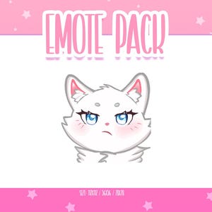 Animated White Cat Emote 4, Animated Cat Twitch Emotes, Cute and Kawaii Emotes, Ready To Use for Twitch / Discord