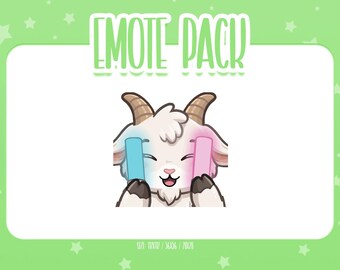 Animated Goat Light Stick Emote 3,  Animated Goat Twitch Emotes, Cute and Kawaii Emotes, Ready To Use for Twitch / Discord