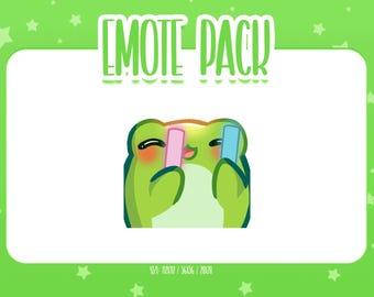 Animated Frog Light Stick Emote 2, Animated Frog Twitch Emotes, Cute and Kawaii Emotes, Ready To Use for Twitch / Discord