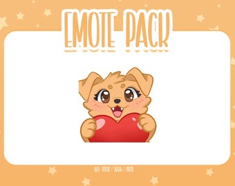 Animated Golden Retriever Heart Emote 1, Animated Golden Retriever Twitch Emotes, Cute and Kawaii Emotes, Ready To Use for Twitch / Discord