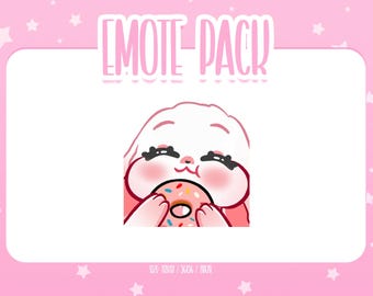 Animowana emotka króliczka 7, animowane emotki króliczka na Twitchu, urocze i kawaii emotki, gotowe do użycia na Twitchu / Discordzie