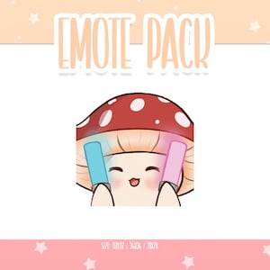 Emote de hongo luminoso animado 5, Emotes de hongo animados para Twitch, Emotes lindos y kawaii, listos para usar en Twitch/Discord