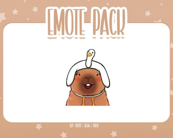 Animated Capybara Emote 2, Animated Capybara Twitch Emotes, Cute and Kawaii Emotes, Ready To Use for Twitch / Discord