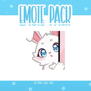 Animowana emotka „Czas na Króliczka” 5, animowane emotki „Twitch” z Króliczkiem, urocze i kawaii emotki, gotowe do użycia na Twitchu/Discord