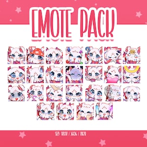 Cute Kitsune Bundle Pack - 25 Emote, Cute Kitsune Twitch Emotes, Cute and Kawaii Emotes, Ready To Use for Twitch / Discord
