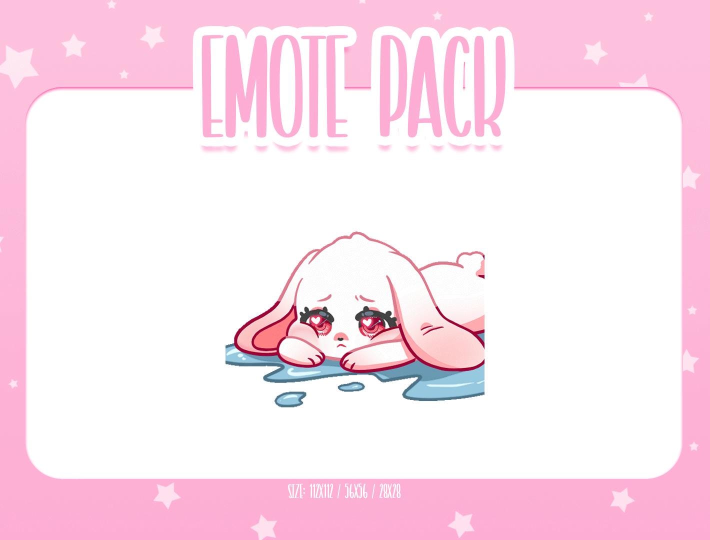 Animated Bunny Cry Emote 9, Animated Bunny Twitch Emotes, Cute and ...