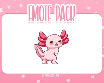 Animated Axolotl Emote 10, Animated Axolotl Twitch Emotes, Cute and Kawaii Emotes, Ready To Use for Twitch / Discord