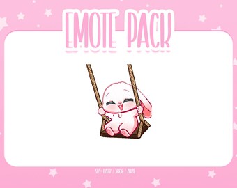 Animowana emotka króliczka 4, animowane emotki króliczka na Twitchu, urocze i kawaii emotki, gotowe do użycia na Twitchu / Discordzie