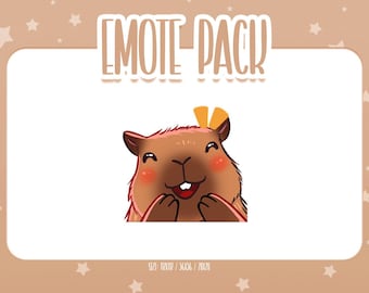 Animated Capybara Laugh Emote 9, Animated Capybara Twitch Emotes, Cute and Kawaii Emotes, Ready To Use for Twitch / Discord
