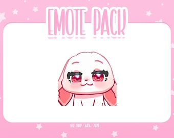 Animowana emotka króliczka 5, animowane emotki króliczka na Twitchu, urocze i kawaii emotki, gotowe do użycia na Twitchu / Discordzie