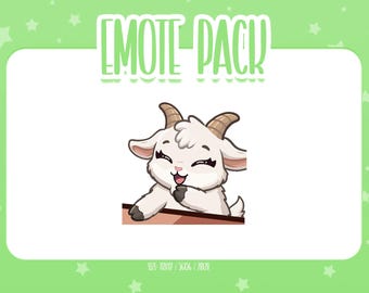 Animated Goat Bongo Emote 7,  Animated Goat Twitch Emotes, Cute and Kawaii Emotes, Ready To Use for Twitch / Discord