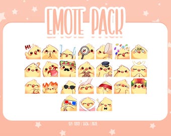 Cute Chick Bundle Pack - 25 Emote, Cute Chick Twitch Emotes, Cute and Kawaii Emotes, Ready To Use for Twitch / Discord