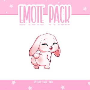 Animated Bunny Emote 2, Animated Bunny Twitch Emotes, Cute and Kawaii Emotes, Ready To Use for Twitch / Discord