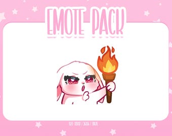 Animated Bunny Emote 3, Animated Bunny Twitch Emotes, Cute and Kawaii Emotes, Ready To Use for Twitch / Discord