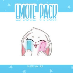 Animated Bunny Light Stick Emote 4, Animated Bunny Twitch Emotes, Cute and Kawaii Emotes, Ready To Use for Twitch / Discord