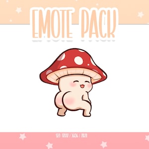 Animerad svamp-emote 14, animerade svamp-Twitch-emotes, söta och kawaii-emotes, redo att användas för Twitch / Discord