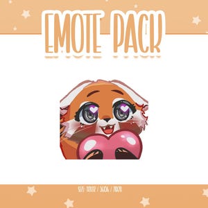 Animated Red Panda Heart Emote 2, Animated Red Panda Twitch Emotes, Cute and Kawaii Emotes, Ready To Use for Twitch / Discord