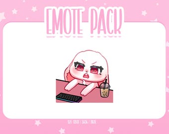 Animowana emotka króliczka 6, animowane emotki króliczka na Twitchu, urocze i kawaii emotki, gotowe do użycia na Twitchu / Discordzie