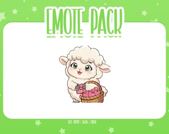 Animated Sheep Emote 6, Animated Sheep Twitch Emotes, Cute and Kawaii Emotes, Ready To Use for Twitch / Discord