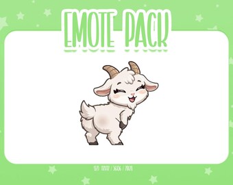 Animated Goat Emote 9,  Animated Goat Twitch Emotes, Cute and Kawaii Emotes, Ready To Use for Twitch / Discord