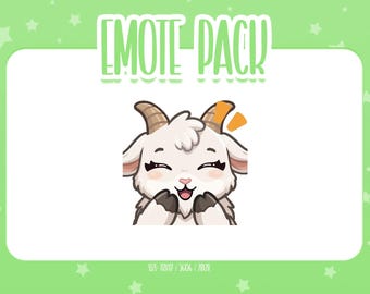 Animated Goat Laugh Emote 1,  Animated Goat Twitch Emotes, Cute and Kawaii Emotes, Ready To Use for Twitch / Discord