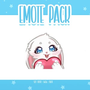 Animowana emotka serca króliczka 1, animowane emotki króliczka na Twitchu, urocze i kawaii emotki, gotowe do użycia na Twitchu / Discordzie