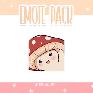 Animerad svamp-hej-emote 23, animerade svamp-Twitch-emotes, söta och kawaii-emotes, redo att användas för Twitch / Discord