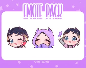 Clove Cute Emote Set 1, Clove Valorant Emote, Cute and Kawaii Emotes, Ready To Use for Twitch / Discord