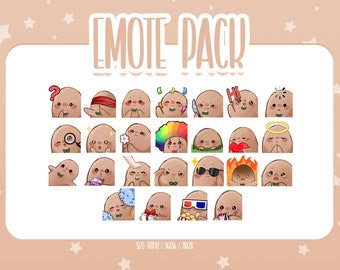 Cute Potato Bundle Pack - 25 Emote, Cute Potato Twitch Emotes, Cute and Kawaii Emotes, Ready To Use for Twitch / Discord