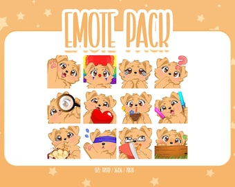 Cute Golden Retriever Emote Set 1, Chibi Golden Retriever Twitch Emotes, Cute and Kawaii Emotes, Ready To Use for Twitch / Discord