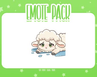 Animated Sheep Cry Emote 10, Animated Sheep Twitch Emotes, Cute and Kawaii Emotes, Ready To Use for Twitch / Discord