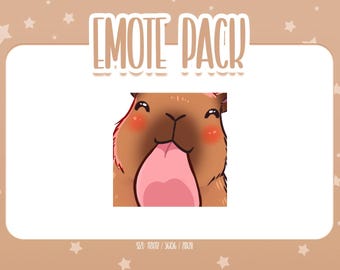 Animated Capybara Lick Emote 5, Animated Capybara Twitch Emotes, Cute and Kawaii Emotes, Ready To Use for Twitch / Discord