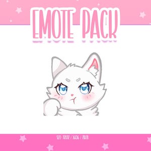 Animated White Cat Punch Emote 3, Animated Cat Twitch Emotes, Cute and Kawaii Emotes, Ready To Use for Twitch / Discord