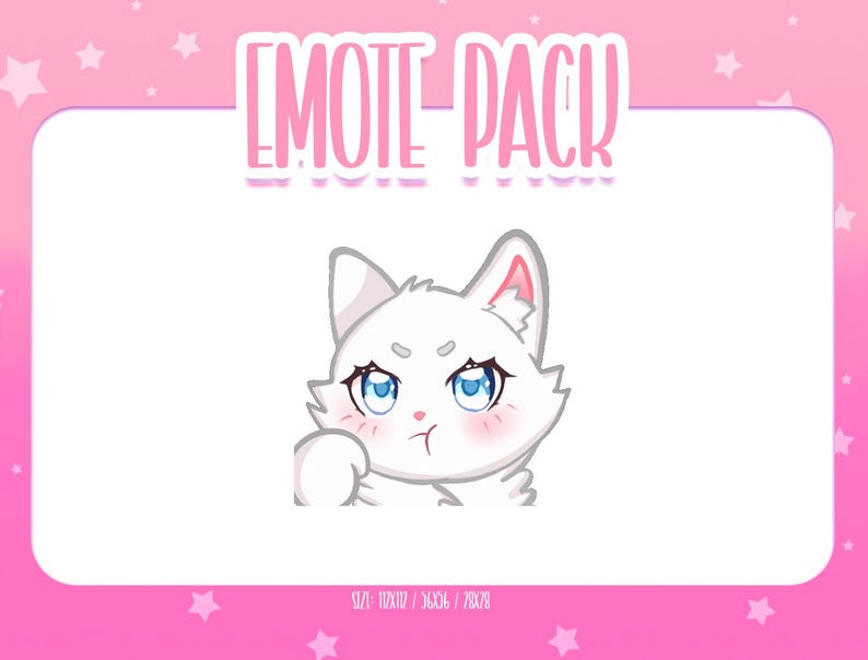 Animated White Cat Punch Emote 3, Animated Cat Twitch Emotes, Cute and ...