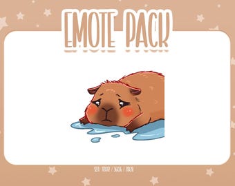 Animated Capybara Cry Emote 10, Animated Capybara Twitch Emotes, Cute and Kawaii Emotes, Ready To Use for Twitch / Discord