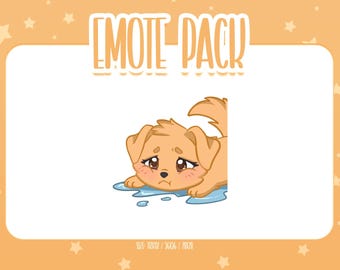 Animated Golden Retriever Cry Emote 7, Animated Golden Retriever Twitch Emotes, Cute and Kawaii Emotes, Ready To Use for Twitch / Discord