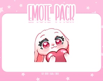 Animated Bunny Heart Emote 1, Animated Bunny Twitch Emotes, Cute and Kawaii Emotes, Ready To Use for Twitch / Discord