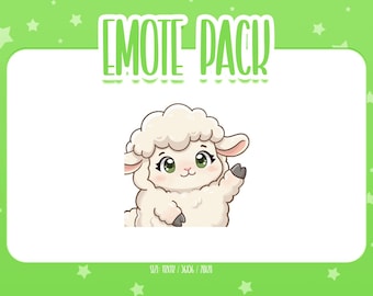 Animated Sheep Hello Emote 3, Animated Sheep Twitch Emotes, Cute and Kawaii Emotes, Ready To Use for Twitch / Discord