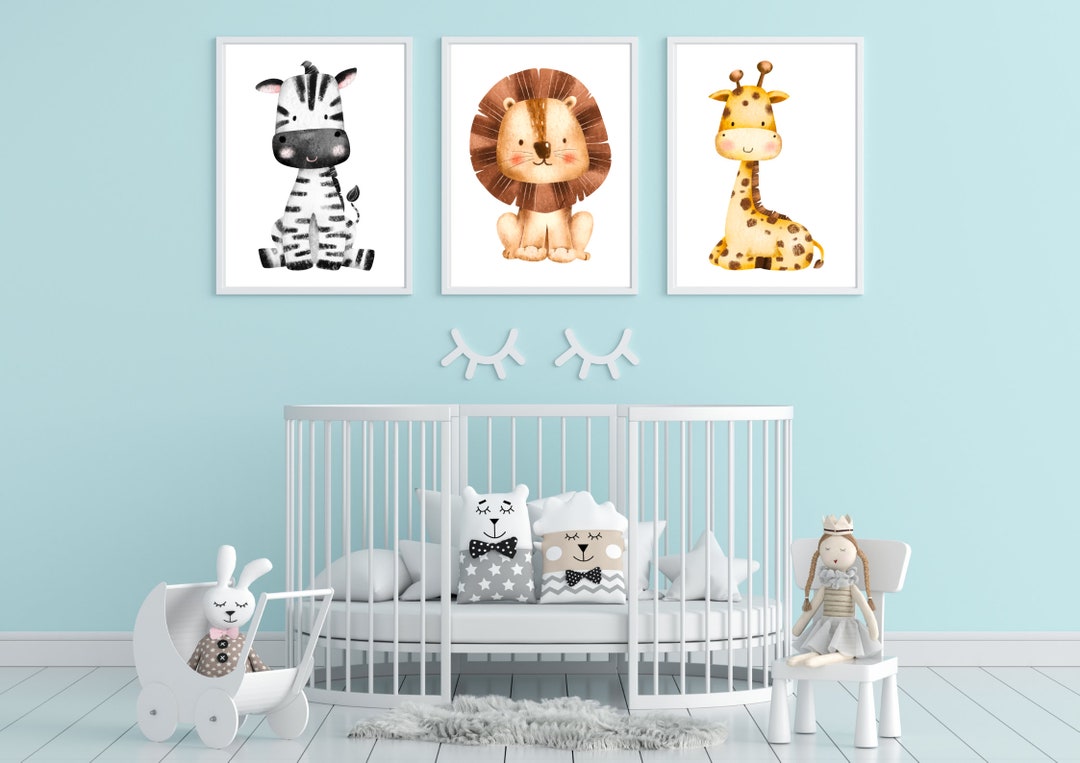 Bundle of 3 Cute Animals Printable Cute Animals Kids Room - Etsy