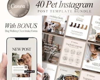 Editable Pets Instagram Post Template, Social Media Template, Pet Instagram Story Template, Dog Grooming Business, Engagement Booster, Canva