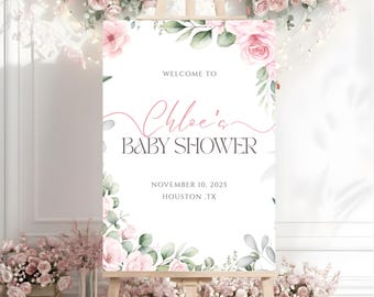 Printable Baby In Bloom Welcome Sign, Editable Baby in Bloom Baby Shower Welcome Sign, Wildflower Welcome Sign Boho Baby Shower Welcome Sign