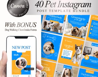 Editable Pets Instagram Post Template, Social Media Template, Pet Instagram Story Template, Grooming Business Dog Cat Pet Lover Vet Template